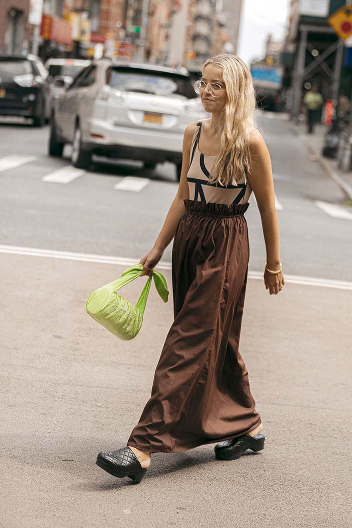 Stephanie Broek New York Fashion Week Street Style clogs